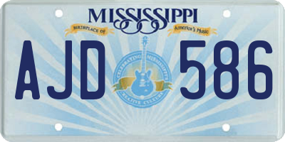 MS license plate AJD586