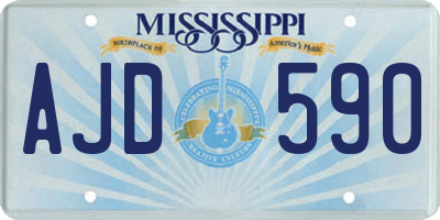 MS license plate AJD590