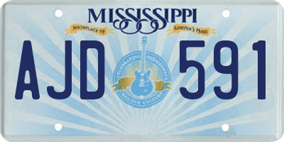 MS license plate AJD591