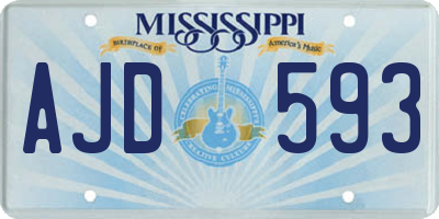 MS license plate AJD593