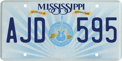 MS license plate AJD595
