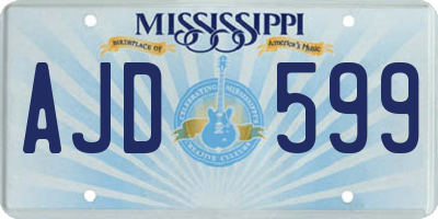 MS license plate AJD599