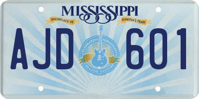 MS license plate AJD601