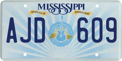 MS license plate AJD609