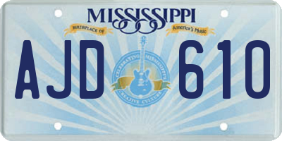 MS license plate AJD610