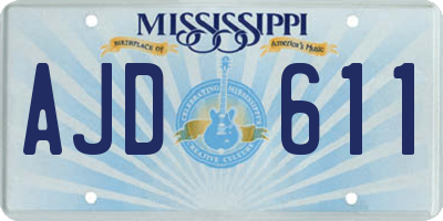 MS license plate AJD611