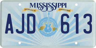 MS license plate AJD613