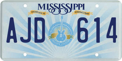 MS license plate AJD614