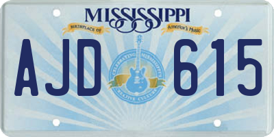 MS license plate AJD615