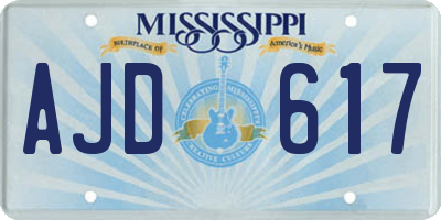 MS license plate AJD617