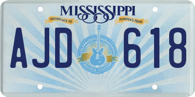 MS license plate AJD618