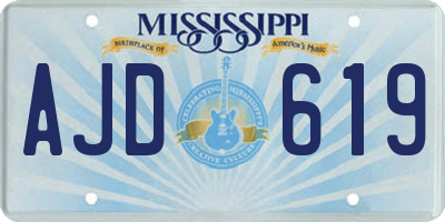 MS license plate AJD619