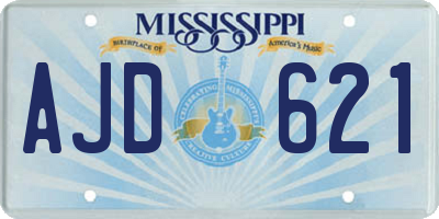 MS license plate AJD621