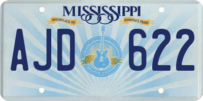 MS license plate AJD622