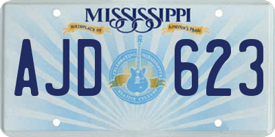 MS license plate AJD623