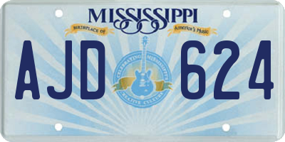 MS license plate AJD624