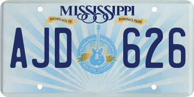 MS license plate AJD626