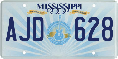 MS license plate AJD628