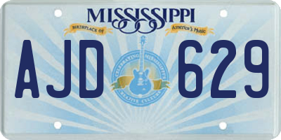 MS license plate AJD629