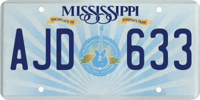 MS license plate AJD633