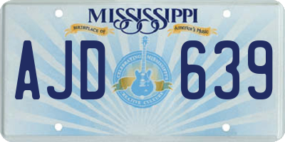 MS license plate AJD639