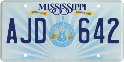 MS license plate AJD642