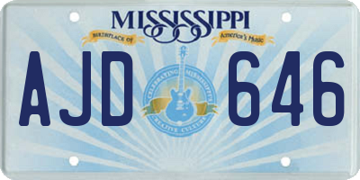 MS license plate AJD646