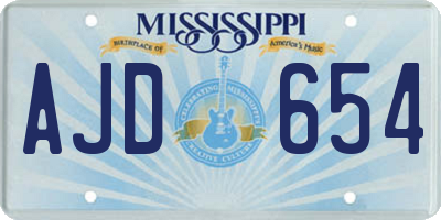MS license plate AJD654
