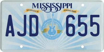 MS license plate AJD655
