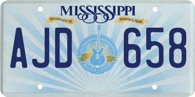 MS license plate AJD658