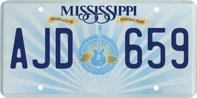 MS license plate AJD659