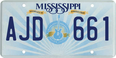 MS license plate AJD661