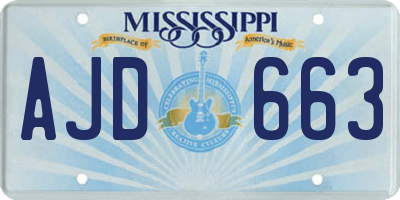 MS license plate AJD663