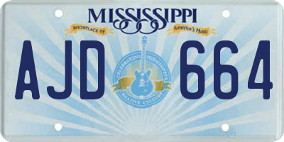 MS license plate AJD664