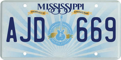 MS license plate AJD669