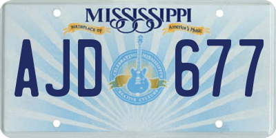 MS license plate AJD677