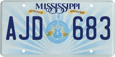 MS license plate AJD683