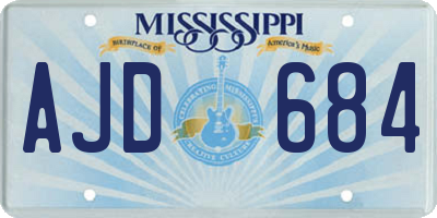 MS license plate AJD684