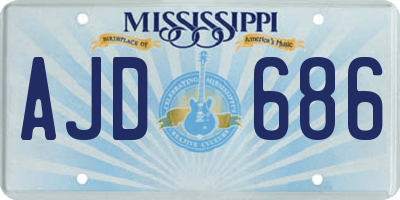 MS license plate AJD686