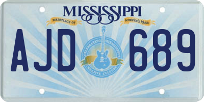 MS license plate AJD689