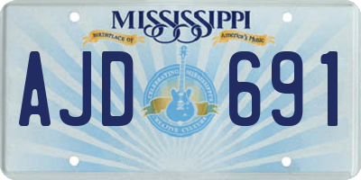 MS license plate AJD691