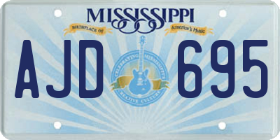 MS license plate AJD695