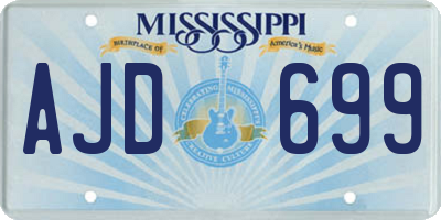 MS license plate AJD699