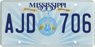 MS license plate AJD706