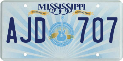 MS license plate AJD707