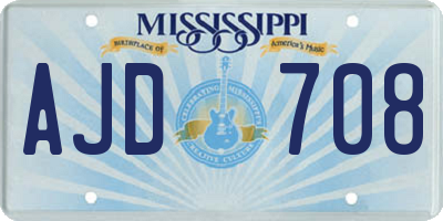 MS license plate AJD708