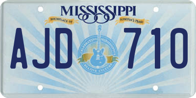 MS license plate AJD710
