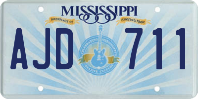 MS license plate AJD711