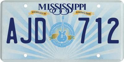 MS license plate AJD712
