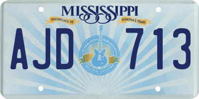 MS license plate AJD713